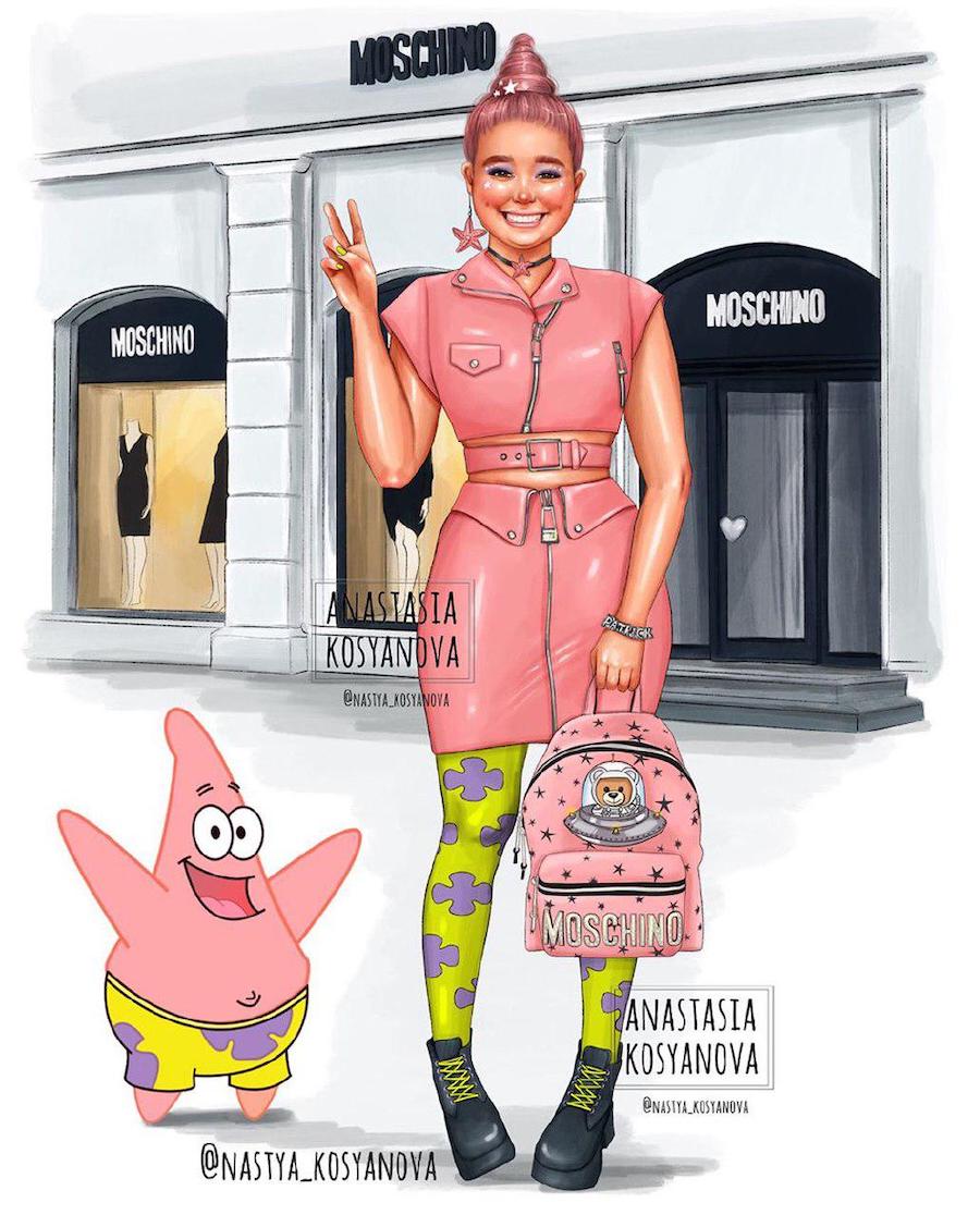 Patricio Fashion Illustrator hace que los personajes de dibujos animados sean elegantes y modernos