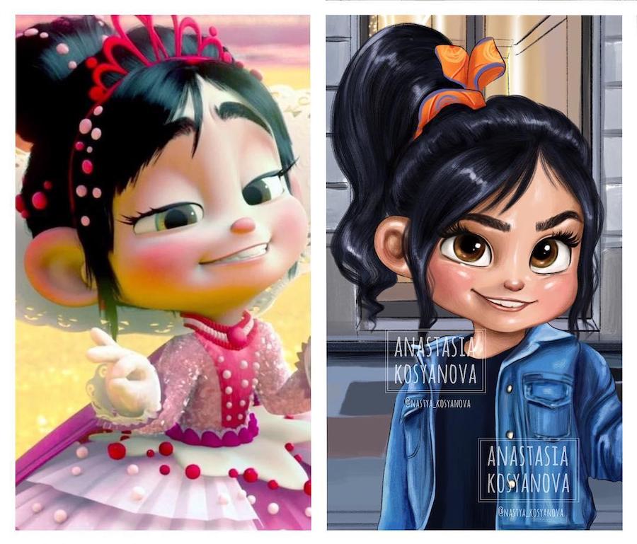 Vanellope von Schweetz |: Fashion Illustrator hace que los personajes de dibujos animados sean elegantes y modernos