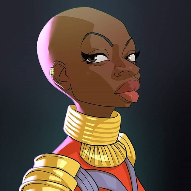 Okoyé |: 23 héroes de Marvel reinventados por Xi Ding |: bayas de cerebro